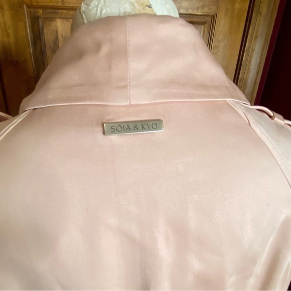 Soia & Kyo Pink Blush Trench Coat sz L - Picture 10 of 14